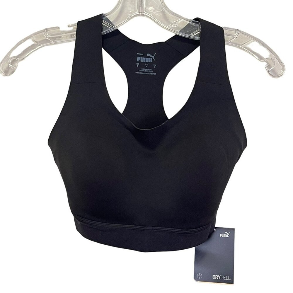 Puma Size Small High Impact Black Sports Bra Workout Running Gym NWT
